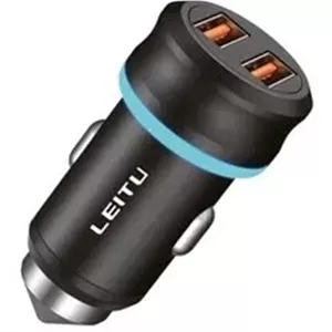 شارژر فندکی LEITU مدل LC-C2 - با دو پورت USB و نور LED