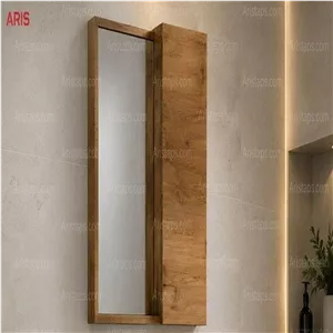 آینه باکس طبقه دار قهوه ای دارای آرام بند سایز 40*60