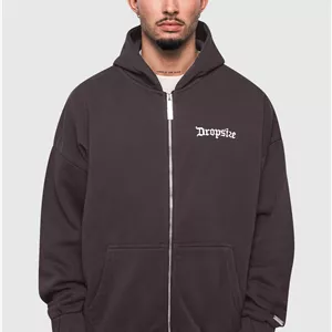 سویشرت بیسیک گرم بالا لوگو گلدوزی قهوه ای سوخته دراپسایز DROPSIZE