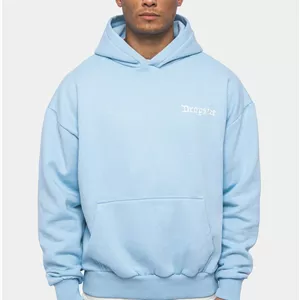 هودی بیسیک اورسایز رنگ بیبی بلو برند دراپسایز DROPSIZE