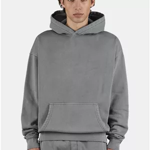 هودی بیسیک اورسایز بدون لوگو رنگ Vintage Grey برند پگادور PEGADOR