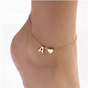 پابند قلب و حرف طلایی استیل