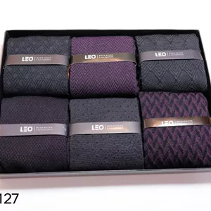 جوراب مردانه لئو ساقدار نخ پنبه ضدبو ضدعرق کد ۱۲۷