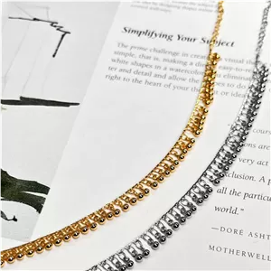 پابند زنانه مدل آویز گوی رنگ طلایی و نقره ای آبکاری نقره ضد حساسیت رنگ ثابت کد ztk