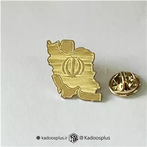بج سینه نقشه ایران طلایی با طرح الله