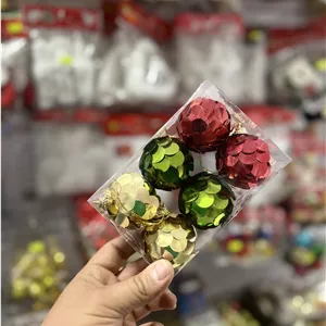 گوی آویز پولکی رنگی ۶ عددی