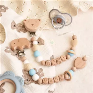 بند پستانک چوبی طرح حیوانات 3 only baby