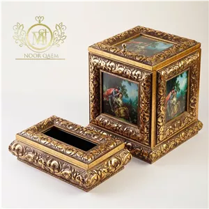 سطل و جا دستمال شمش ایتالیا-قهوه ای طلا