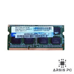 رم لپ‌تاپ ADATA DDR3 ظرفیت 4 گیگابایت فرکانس 1600MHz (PC3-12800) تایمینگ CL11 استوک