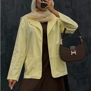 کت تک شیک لینن زرد کره ای زنانه کد 10028