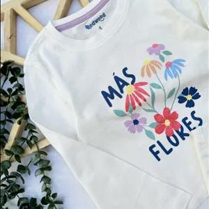 بلوز دخترانه flowers🎀 برند وارداتی Lindex  نخ پنبه و ضد حساسیت👌 - ۱۰ سال