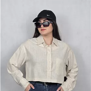 شومیز کراپ آستین بلند bershka کد: 0360