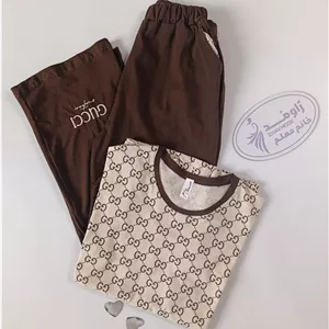 ست تیشرت شلوار Gucci قهوه‌ای