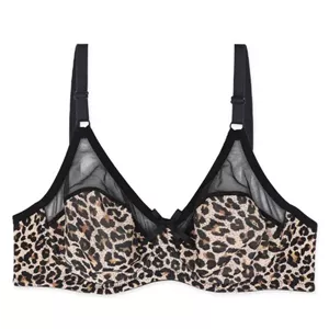 سوتین پرسی نخی شیشه‌ای فنردار پلنگی ایزابلا کد 065