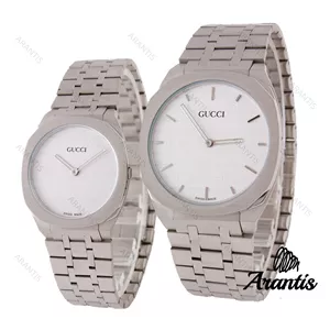 گوچی 25H ست ساعت استیل صفحه سفید s-3475