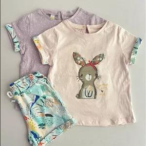 تیشرت شلوارک دخترانه طرح خرگوش 7095