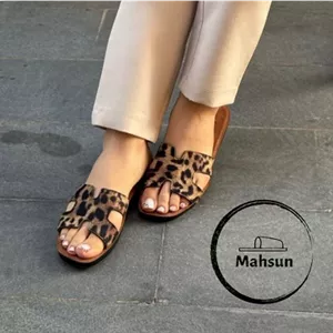 دمپایی زنانه مدل هرمس پلنگی