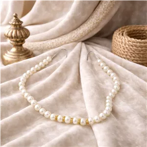 پرده جمع کن مدل مروارید تک رشته نگین دار