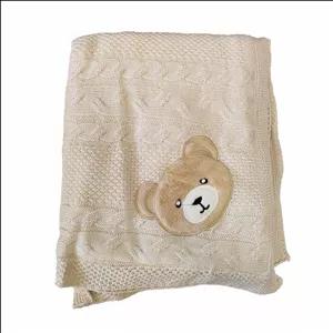 پتو نوزاد مدل تدی بافت سایز 90*90 سانتی متر