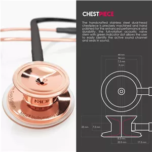 گوشی پزشکی mdf 777 رزگلد مشکی