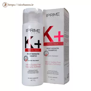 شامپو موهای کراتینه شده پرایم K+ کراسیلک ۲۵۰ گرم