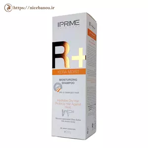 شامپو رطوبت‌رسان پرایم مدل R+ Kera Moist برای موهای خشک و آسیب‌دیده 250 گرم