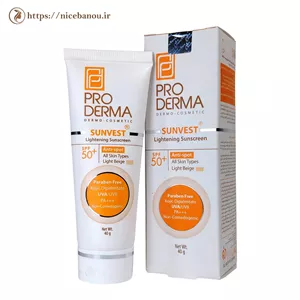 کرم ضد آفتاب ضد لک پرودرما SPF50+ بژ روشن 40 گرم
