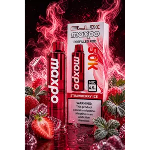 پاد یکبار مصرف مکسپو توت فرنگی یخ 50000 پاف Maxpo strawberry ice pod