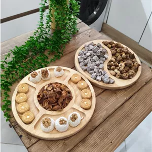 سینی و تخته سرو بامبو گرد ۲۵*۲۵