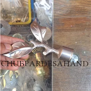 قپه(سری) برگ چوب پرده پانچ نقره ای مات جدید