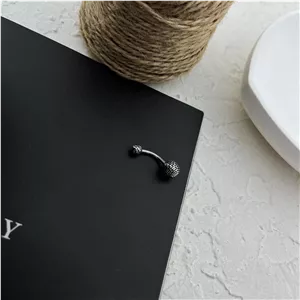 پیرسینگ ناف استیل زنانه مدل توپی کد P4842