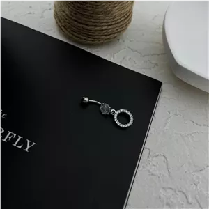 پیرسینگ ناف استیل زنانه مدل جواهری کد P4817