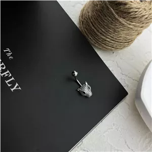 پیرسینگ ناف استیل زنانه مدل پلنگ کد P4815