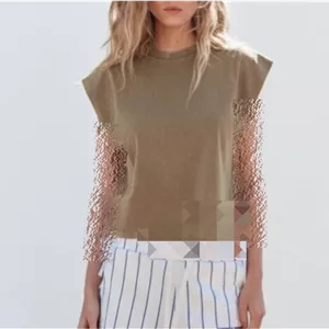 تیشرت زارا خاکی تیره