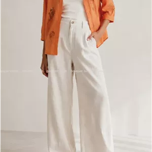 شومیز نارنجی گلدوزی Bershka