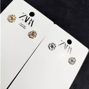 گوشواره گل پینترستی مینیمال استیل رنگ ثابت ضد حساسیت و آلرژی Zara accessories