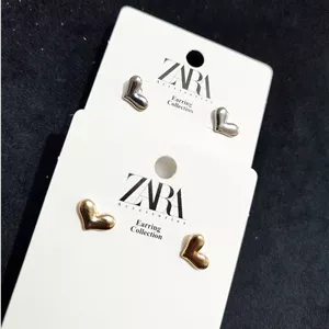 گوشواره قلب فانتزی پینترستی مینیمال۲۰۲۶ استیل رنگ ثابت ضد حساسیت و آلرژی Zara accessories