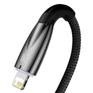 کابل لایتنینگ فست شارژ 2.4 آمپر باسئوس Glimmer Series CADH000301 طول 2 متر
