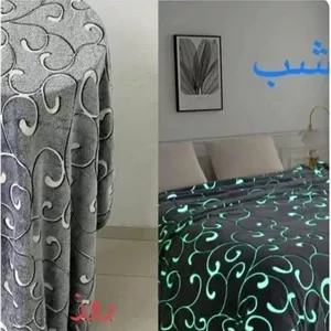 پتو مسافرتی شب نما دونفره مدل ماه و ستاره سایز ۲۲۰×۲۰۰ سانتی‌متر