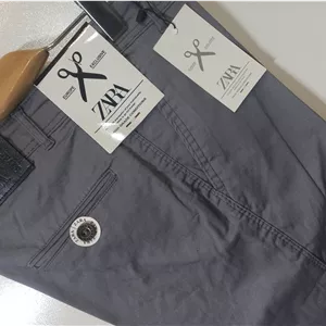 شلوار کتان مردانه راسته کلاسیک زارا (REGULARZARA) رنگ طوسی کد KMC003