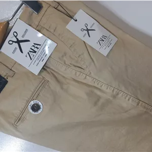 شلوار کتان مردانه راسته کلاسیک زارا (REGULARZARA) رنگ کرم براق  کد KMC007