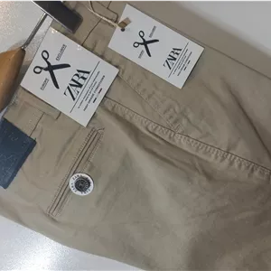 شلوار کتان مردانه راسته کلاسیک زارا (REGULARZARA) رنگ کرم مات  کد KMC008