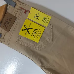 شلوار کتان مردانه راسته اسپورت زارا (REGULARZARA) رنگ کرم مات  کد KMS001