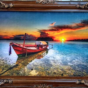 تابلو فرش ماشینی غروب ساحل 2