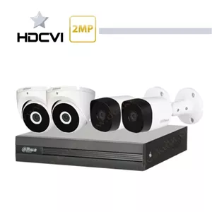 پک بدنه فلزی 4 دوربین مدار بسته داهوا دو مگاپیکسل HDCVI