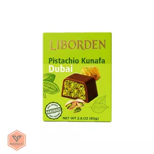 خرید شکلات دست‌ساز لیبوردن مدل کنافه پسته دبی (Liborden Pistachio Kunafa Dubai) - وزن 80 گرم