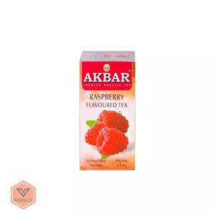 چای کیسه‌ای سیلان اکبر با طعم تمشک (Akbar Raspberry) | ۲۰ عددی لفاف‌دار (۴۰ گرمی)