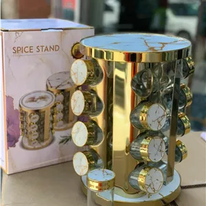 جا ادویه ماربل برند SPICE STAND استیل ۱۶ عددی