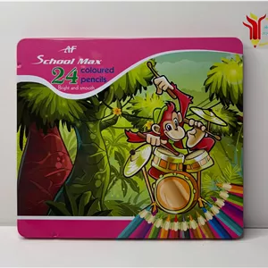 مداد رنگی 24 رنگ جعبه فلزی اورجینال اسکول مکس