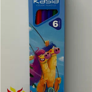 مداد رنگی 6 رنگ مقوایی کسری